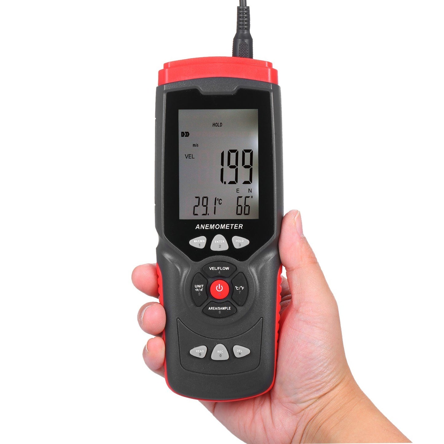 Professional Handheld Digital Anemometer with Detachable Fan & Storage Case