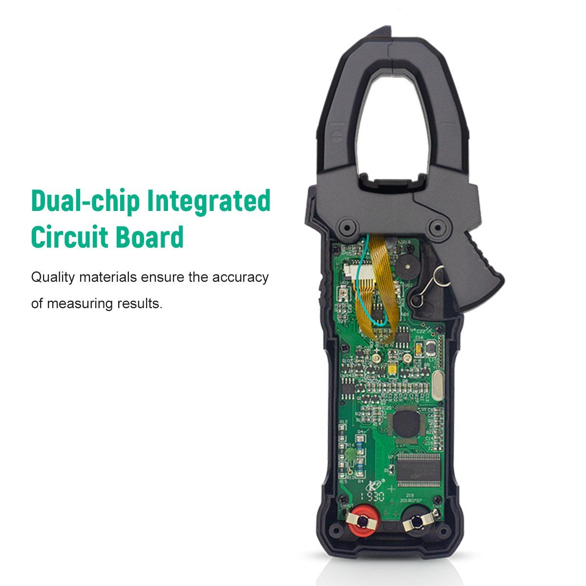 FUYI FY219 Inrush Current Clamp Meter: 6000-Count, Auto-Range, True RMS, Dual Display, AC/DC Multimeter with Temperature Testing - Black