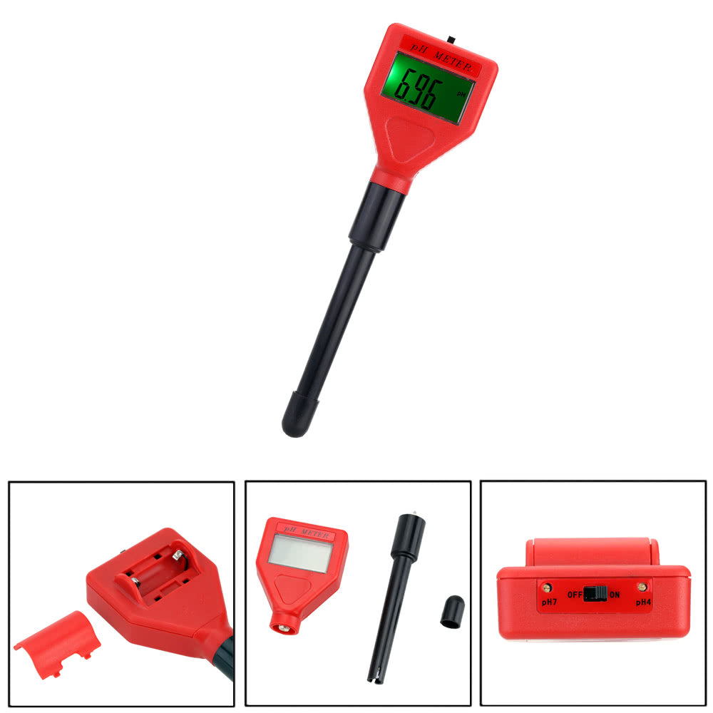 Rechargeable pH Meter with Electrode & Backlit LCD for Industry & Household Water Testing
