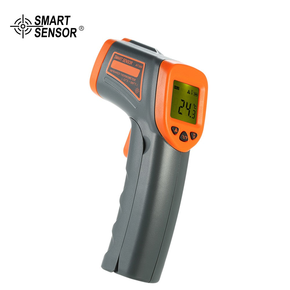 Portable Handheld Digital Infrared Thermometer: SMART SENSOR -32～380℃ 12:1 Non-Contact