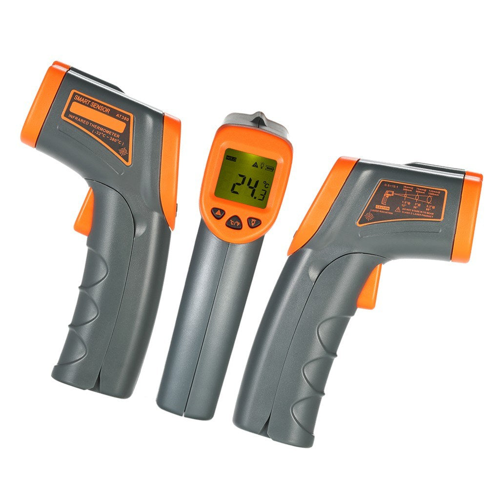 Portable Handheld Digital Infrared Thermometer: SMART SENSOR -32～380℃ 12:1 Non-Contact