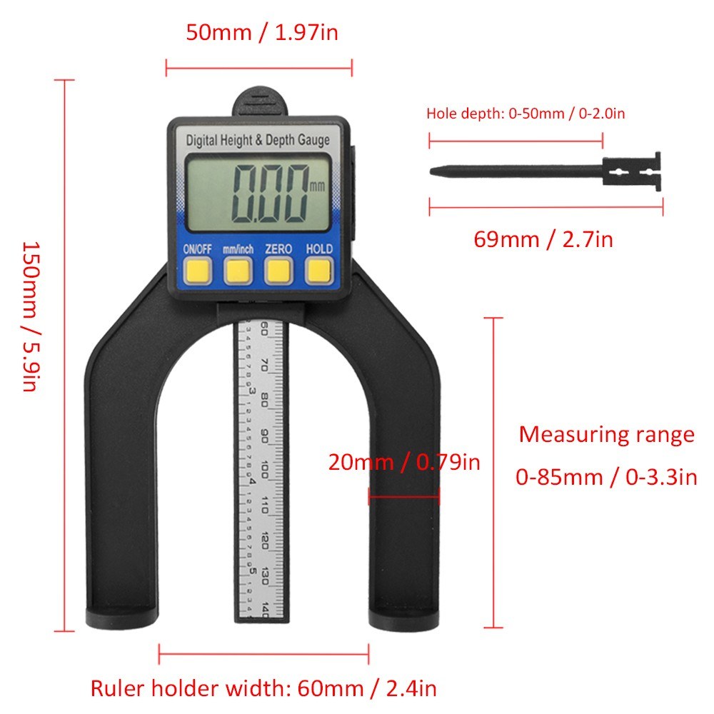 High-Precision LCD Digital Slide Caliper with 0-85mm Range and Magnetic Base