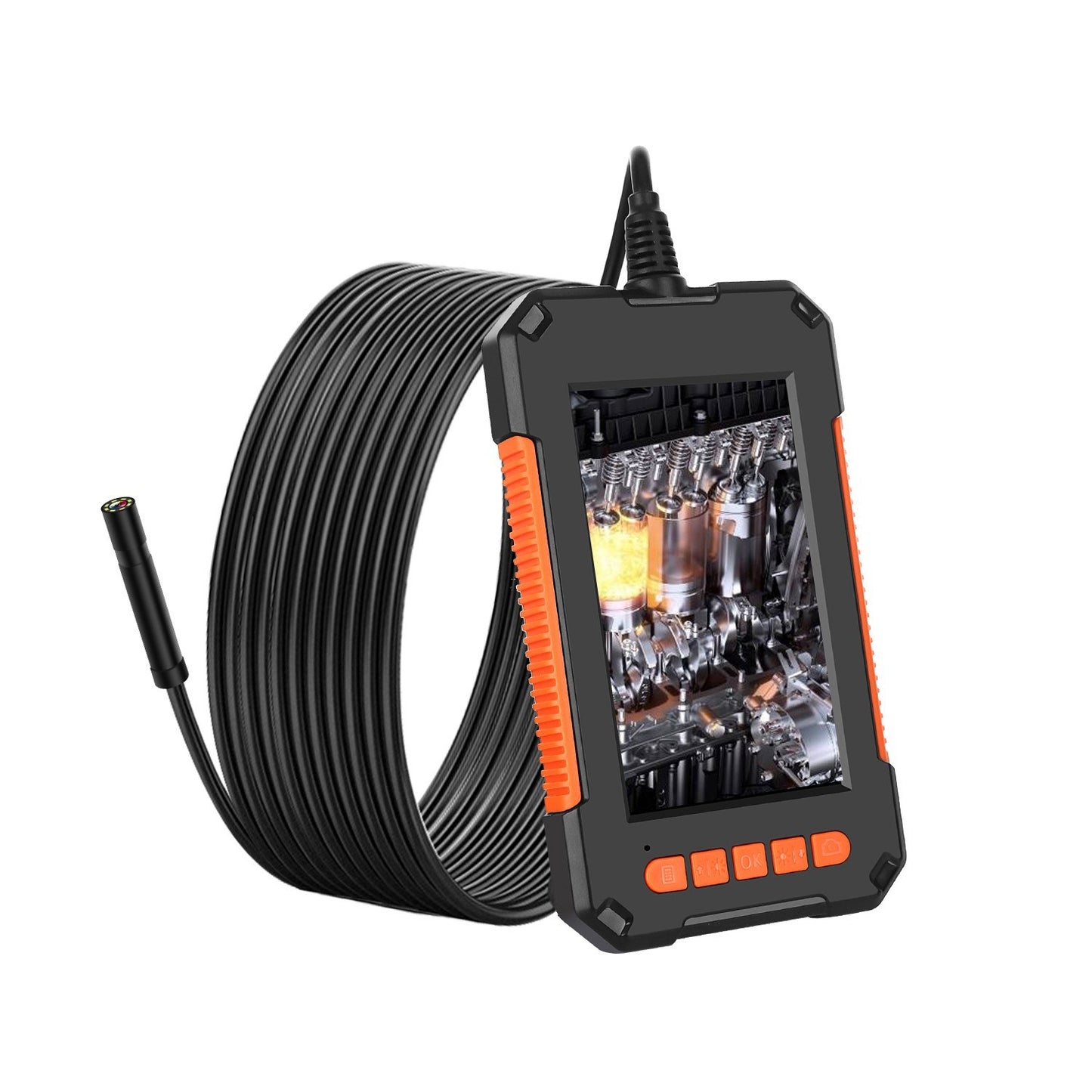 1080P HD 4.3 Inch LCD Handheld Endoscope, IP67 Waterproof, 8mm Camera with 8 LEDs