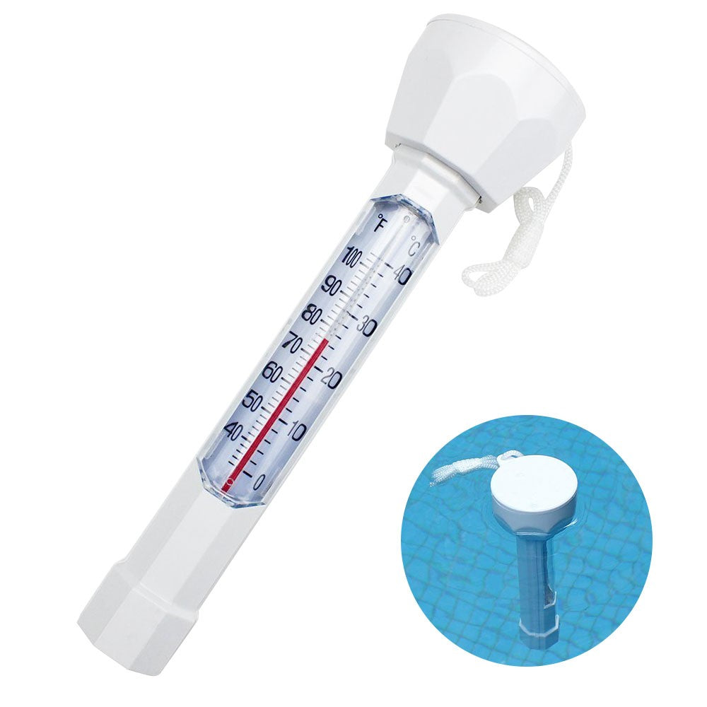 Floating Pool Thermometer with Easy-Read Display and String
