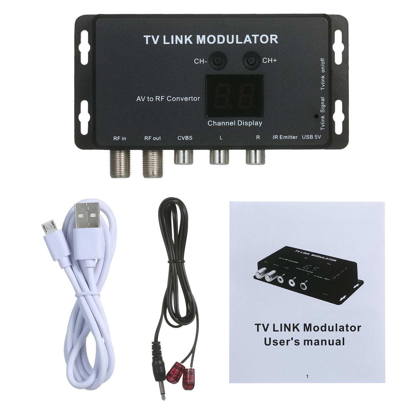 TVLINK AV to RF Modulator & IR Extender Converter