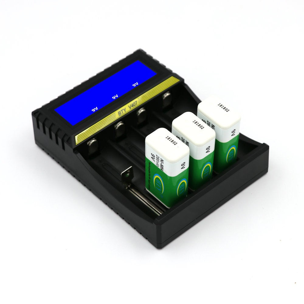 Smart LCD Display Multifunctional Battery Charger for 18650, AA, AAA, 9V Li-ion, NiMH, NiCd Batteries