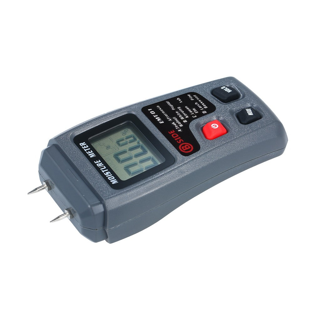 Portable Wood Moisture Meter Hygrometer - 4 Modes, Pin Type, LCD Display, Handheld Timber Humidity & Water Leak Detector