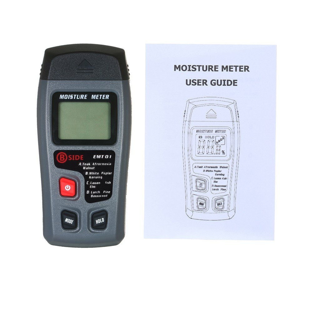 Portable Wood Moisture Meter Hygrometer - 4 Modes, Pin Type, LCD Display, Handheld Timber Humidity & Water Leak Detector
