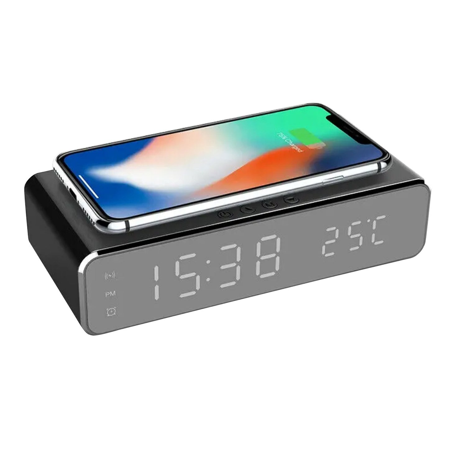 Multifunctional LED Alarm Clock: Wireless Charger, Temperature Display, Calendar for Home/Office/Dorm