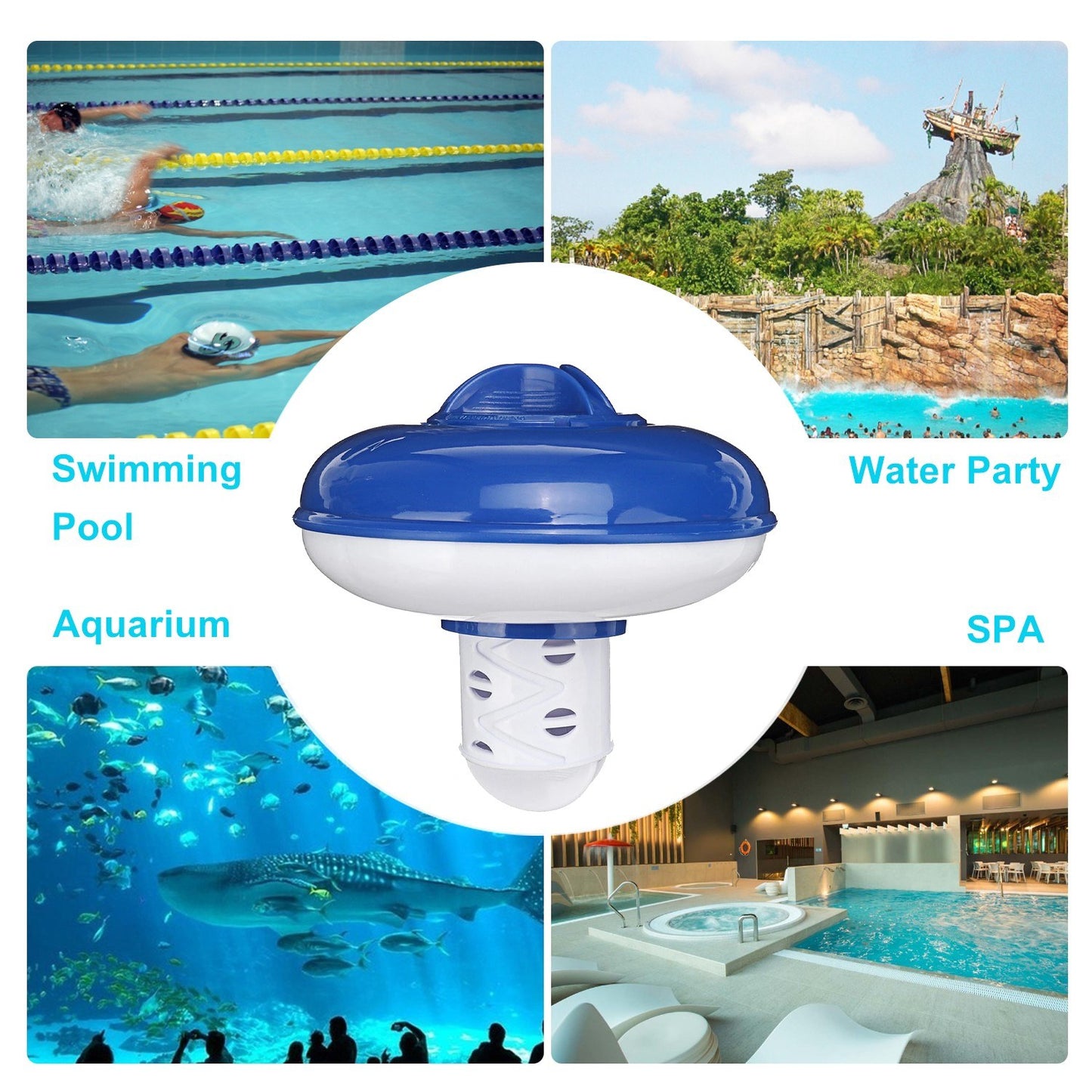Retractable Floating Pool Chlorine Tablet Dispenser & Chemical Holder