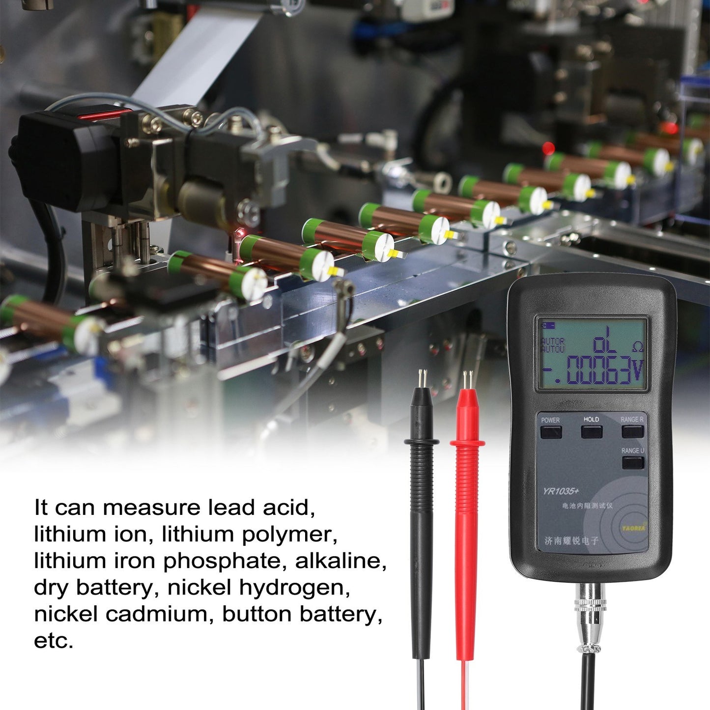 YR1035+ Fast High-Accuracy Lithium Battery Internal Resistance Tester 100V 18650 EV Group