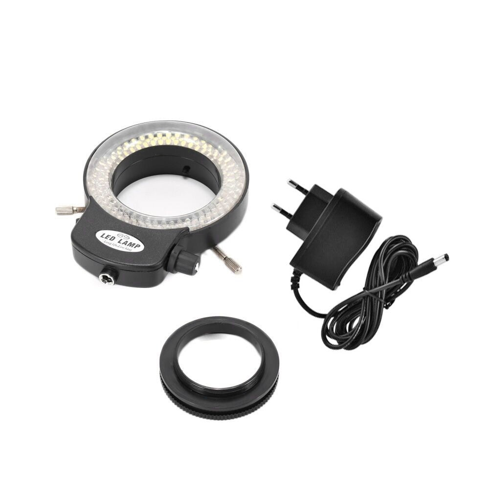 Adjustable 144 LED Ring Light with Dimmer for Stereo Microscopes and Cameras