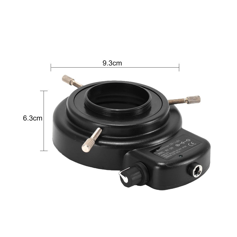 Adjustable 144 LED Ring Light with Dimmer for Stereo Microscopes and Cameras