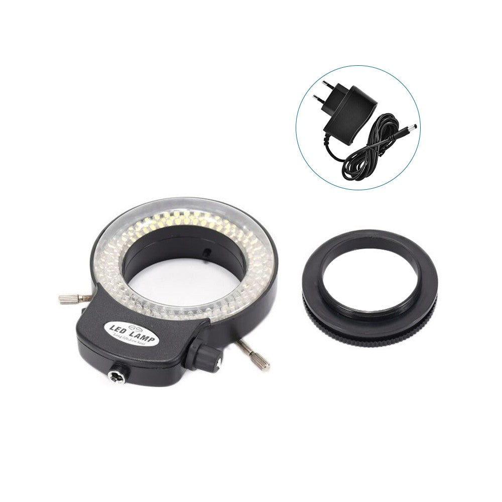 Adjustable 144 LED Ring Light with Dimmer for Stereo Microscopes and Cameras