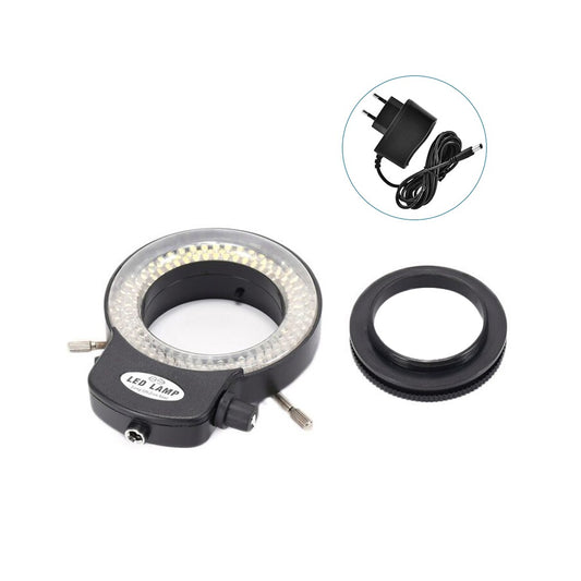 Adjustable 144 LED Ring Light with Dimmer for Stereo Microscopes and Cameras