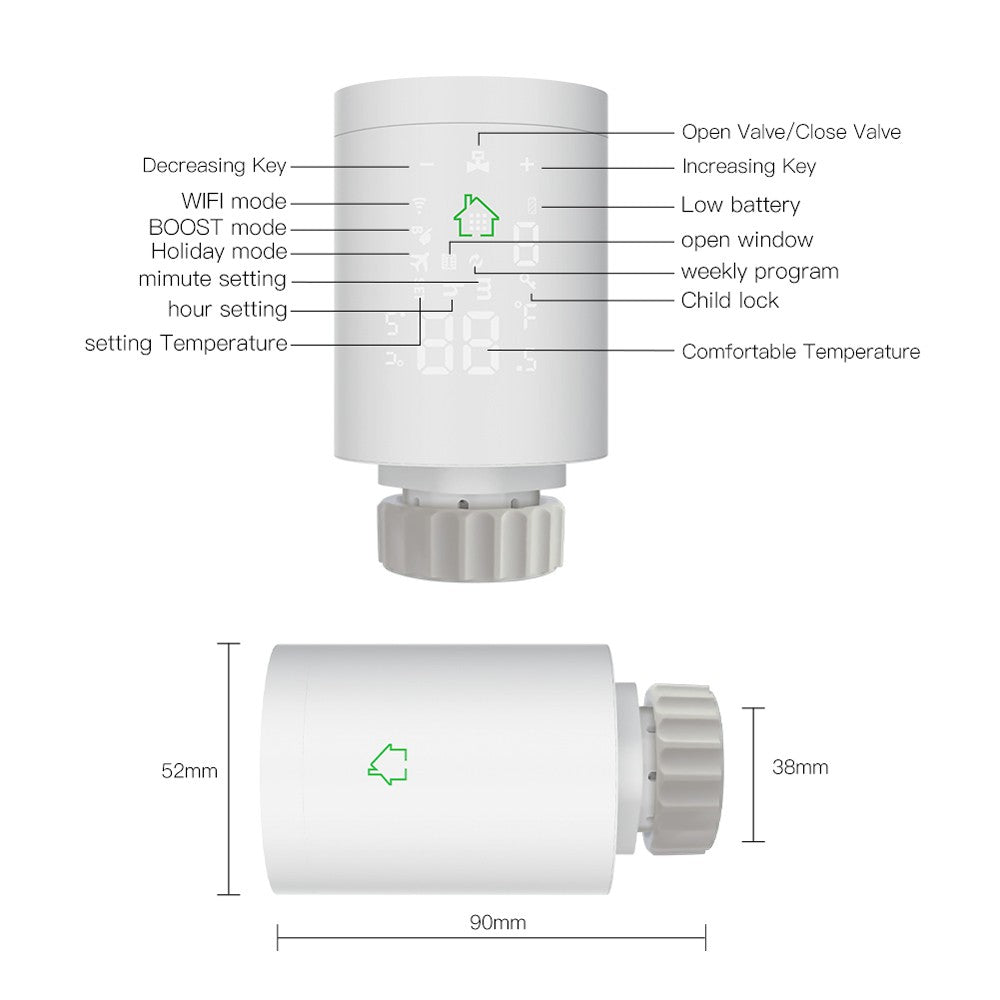 Tuya ZIGBEE3.0 Smart Thermostatic Radiator Valve with Alexa Voice Control