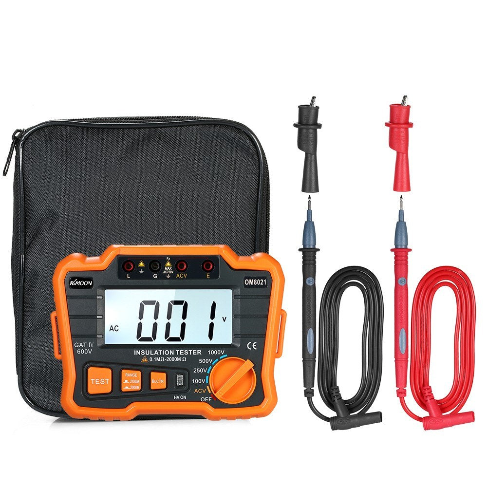 KKmoon 1000V Insulation Resistance Tester Megohmmeter with LCD Backlight Display