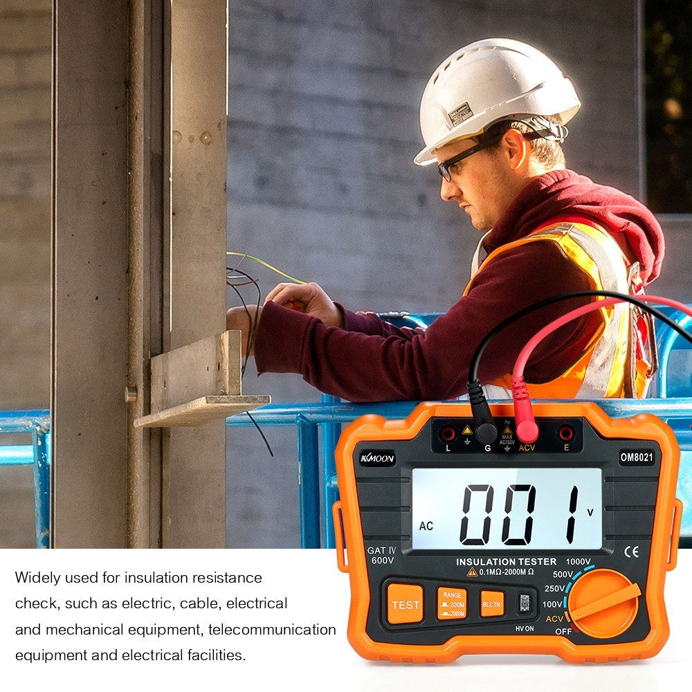 KKmoon 1000V Insulation Resistance Tester Megohmmeter with LCD Backlight Display