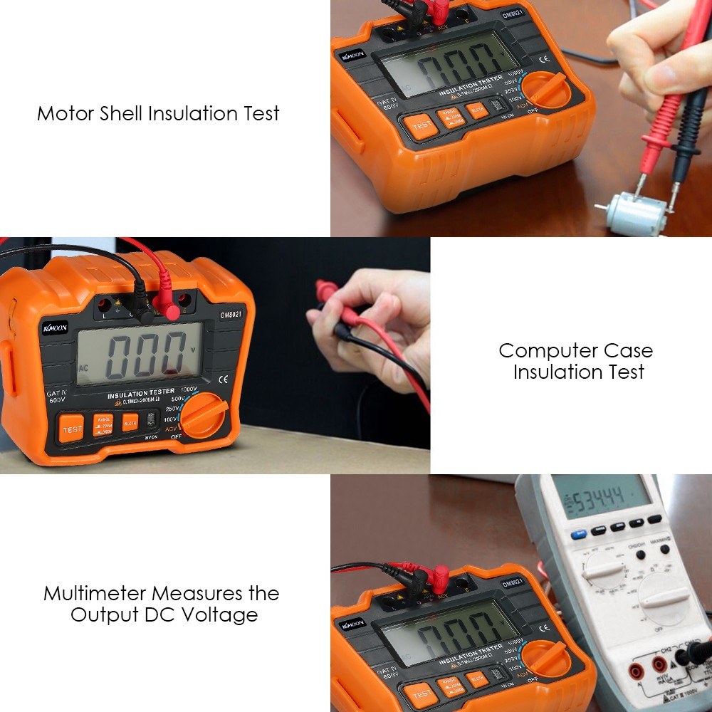 KKmoon 1000V Insulation Resistance Tester Megohmmeter with LCD Backlight Display