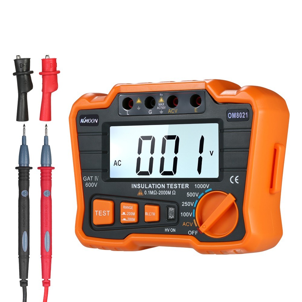 KKmoon 1000V Insulation Resistance Tester Megohmmeter with LCD Backlight Display