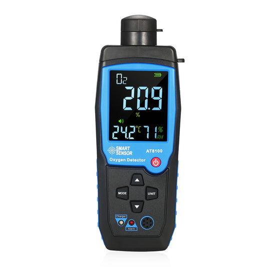 USB Rechargeable Handheld Digital Oxygen Detector with LCD Display, Adjustable Alarm & Auto Power Off for Automotive, Tunnels, Laboratories & Industry