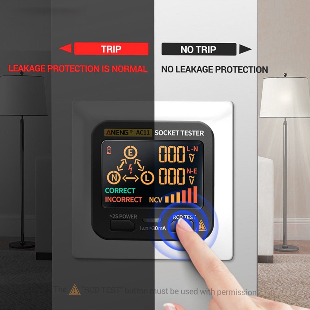 ANENG AC11 LCD Socket Tester & Electric Leakage Detector