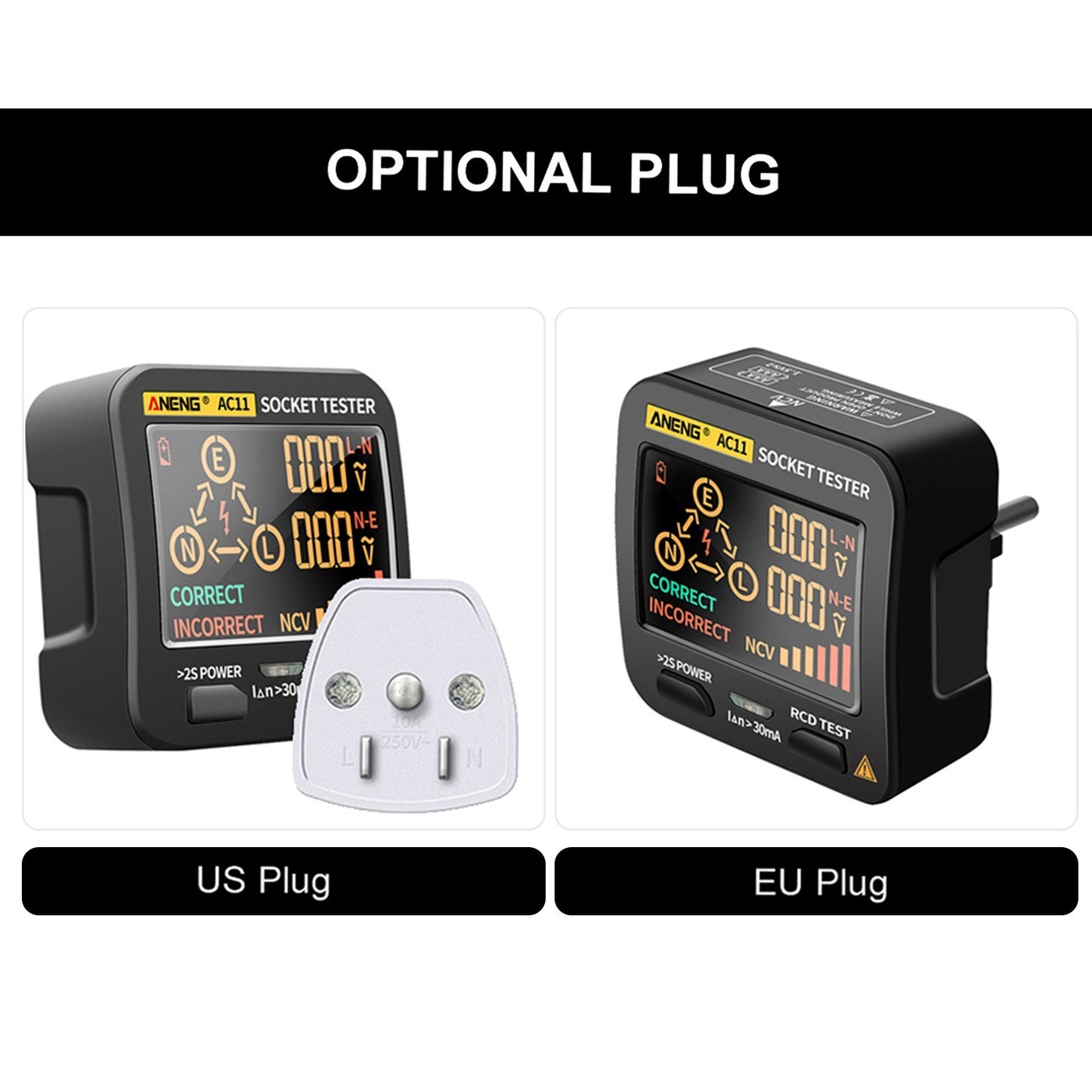 ANENG AC11 LCD Socket Tester & Electric Leakage Detector
