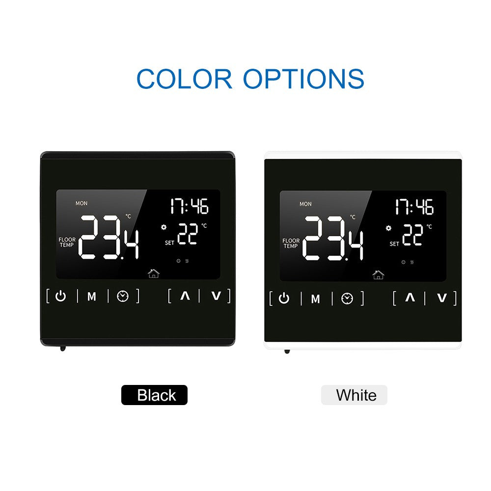 Programmable Smart LCD Touchscreen Thermostat for Home Electric Floor & Water Heating Systems, 85-250V Temperature Controller