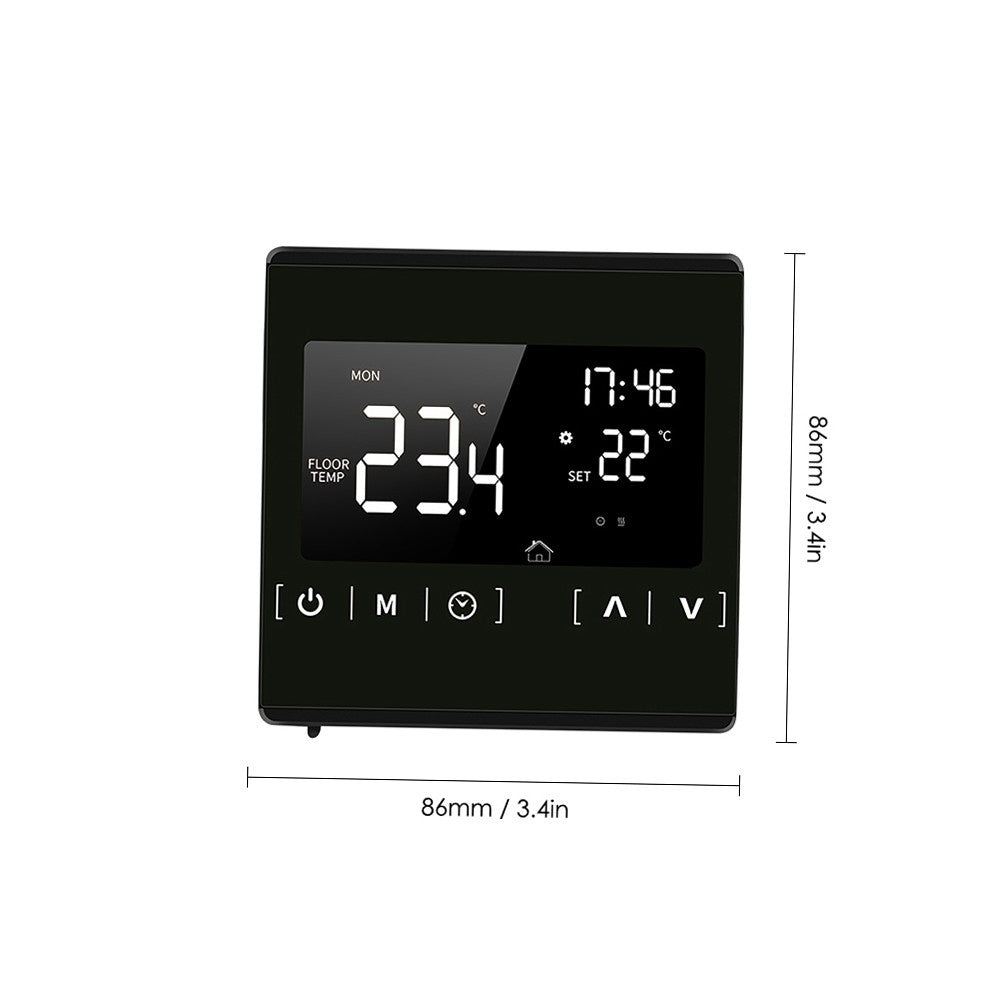 Programmable Smart LCD Touchscreen Thermostat for Home Electric Floor & Water Heating Systems, 85-250V Temperature Controller