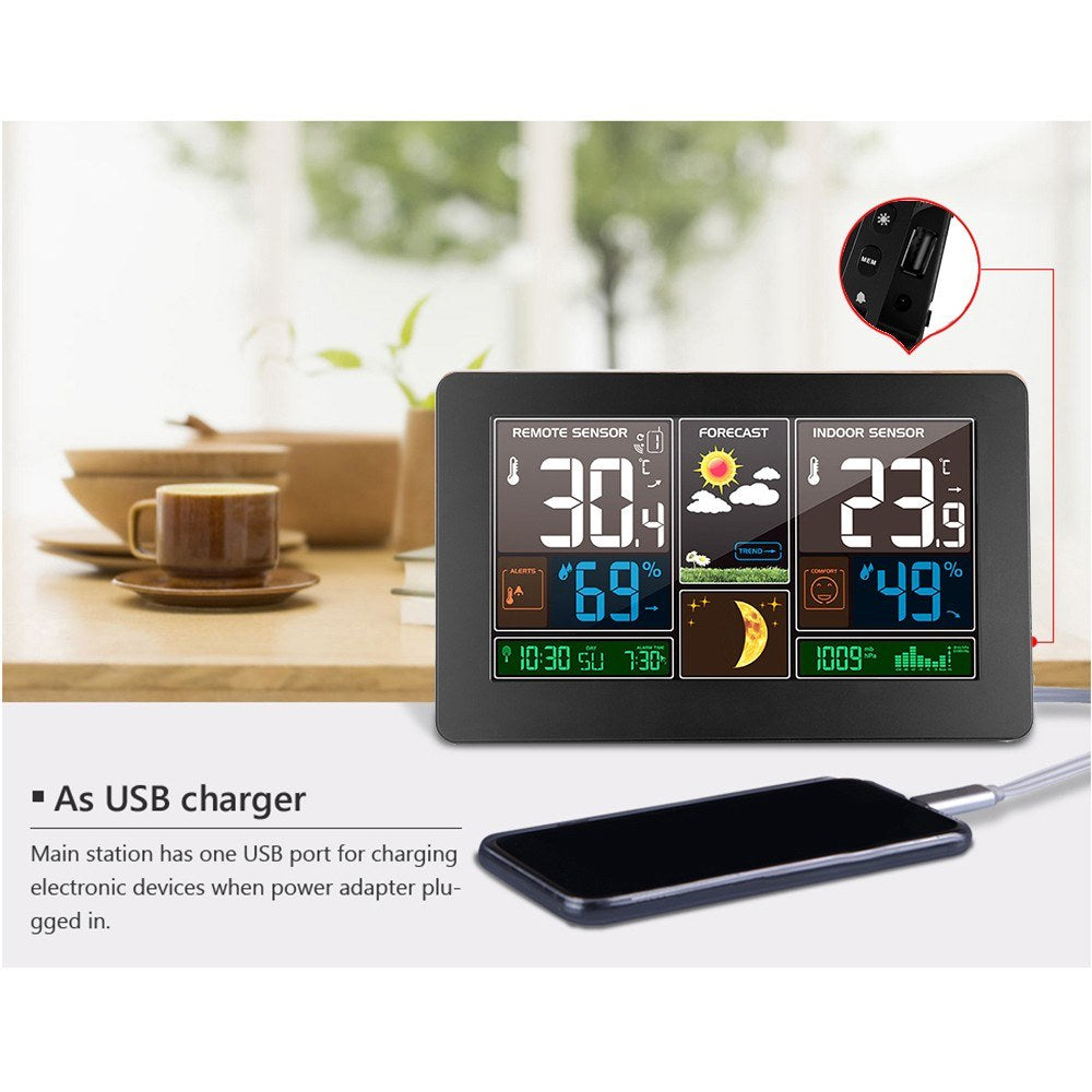 3-in-1 Wireless Weather Station: Indoor Outdoor Thermometer, Hygrometer & Barometer