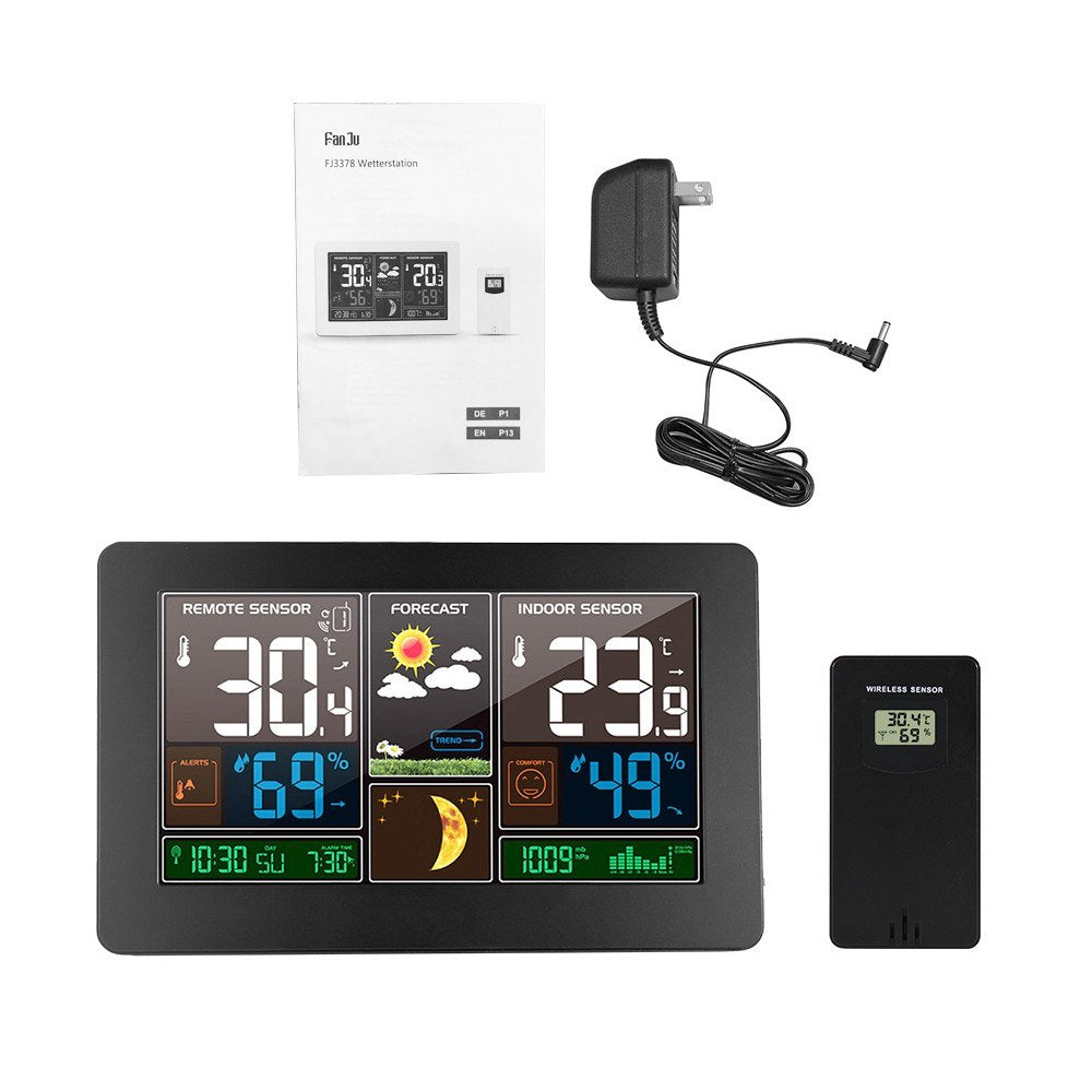 3-in-1 Wireless Weather Station: Indoor Outdoor Thermometer, Hygrometer & Barometer