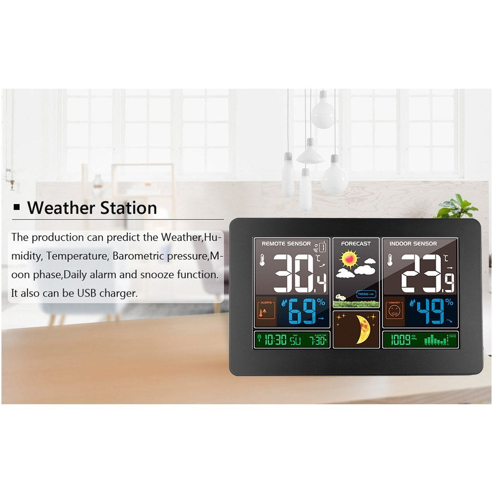 3-in-1 Wireless Weather Station: Indoor Outdoor Thermometer, Hygrometer & Barometer