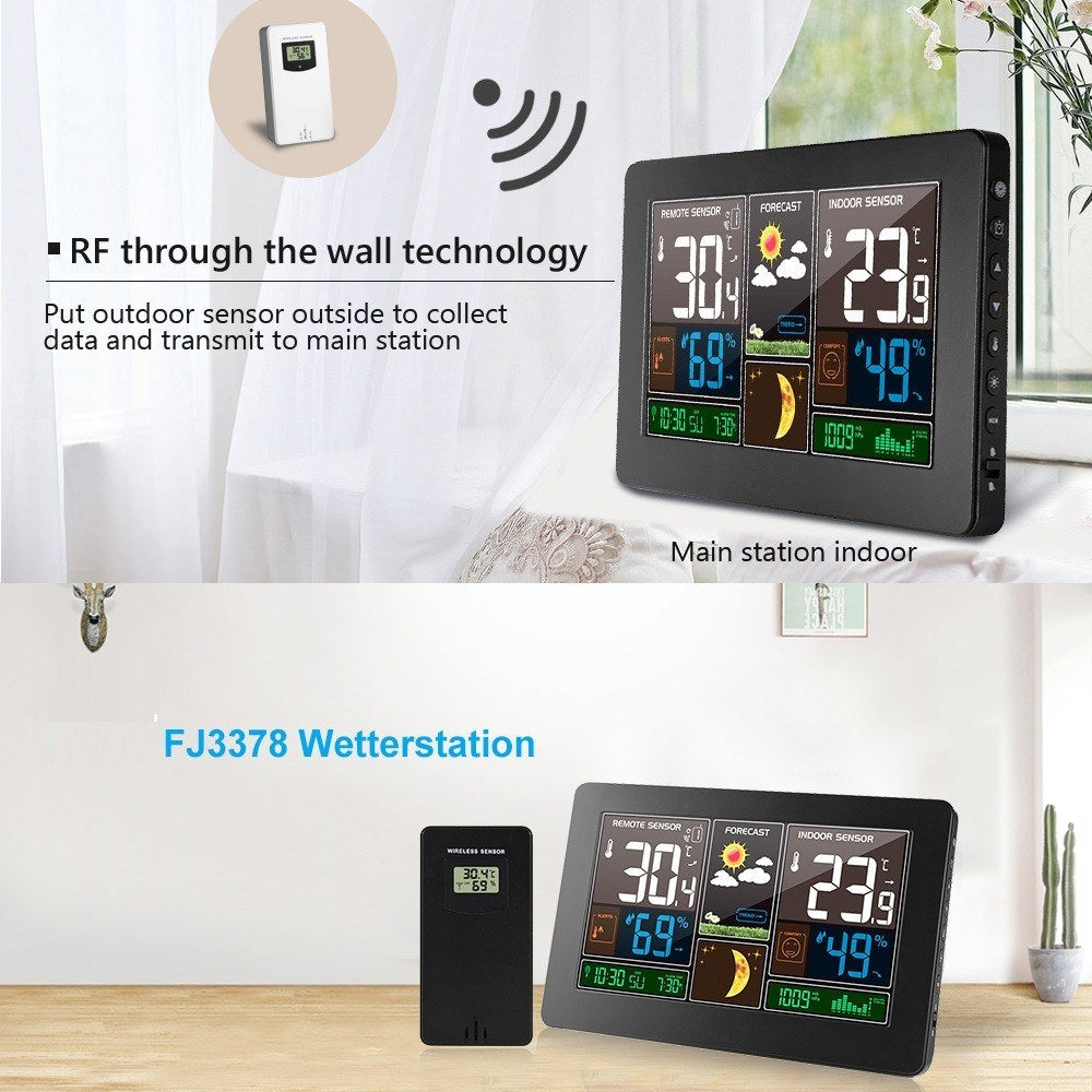 3-in-1 Wireless Weather Station: Indoor Outdoor Thermometer, Hygrometer & Barometer