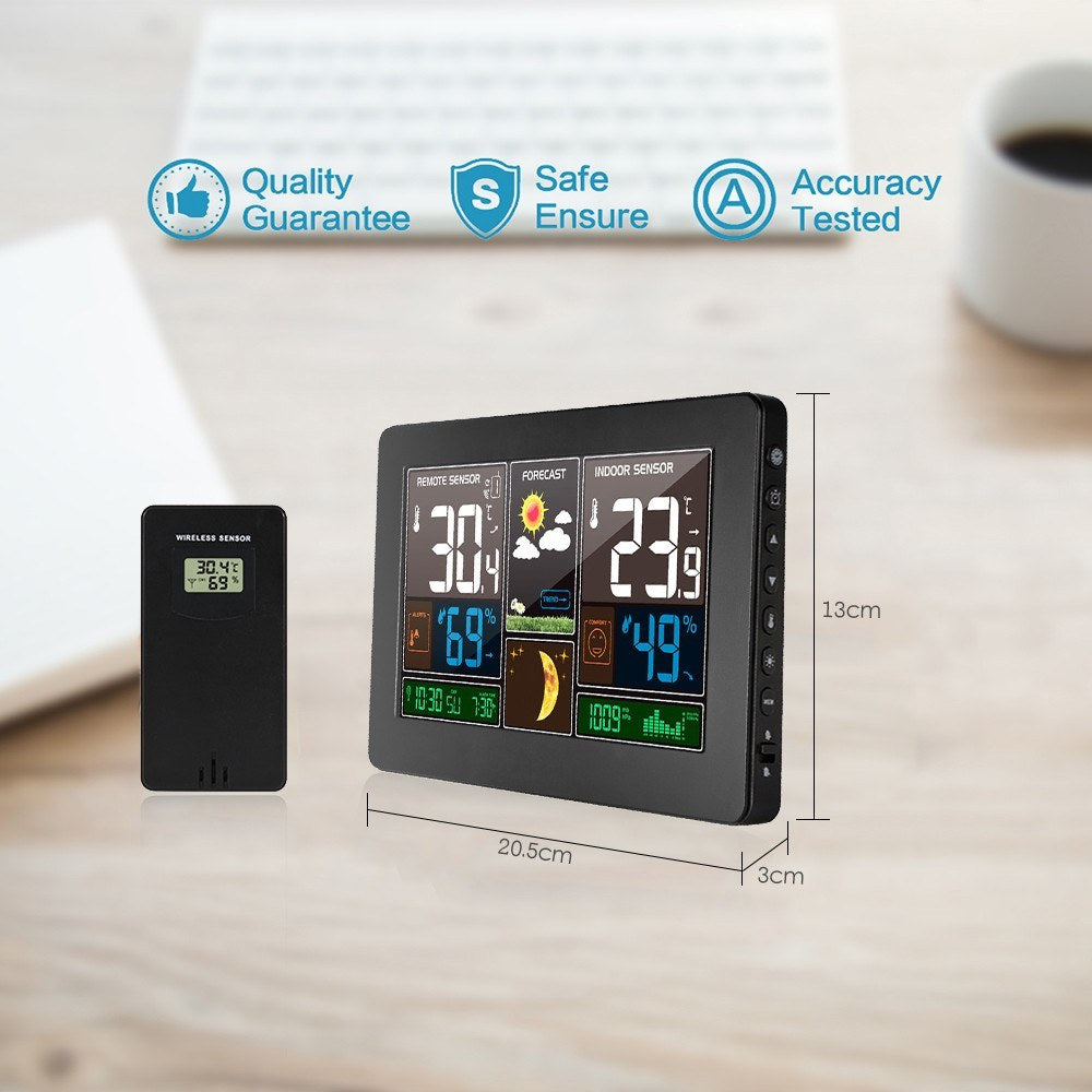 3-in-1 Wireless Weather Station: Indoor Outdoor Thermometer, Hygrometer & Barometer