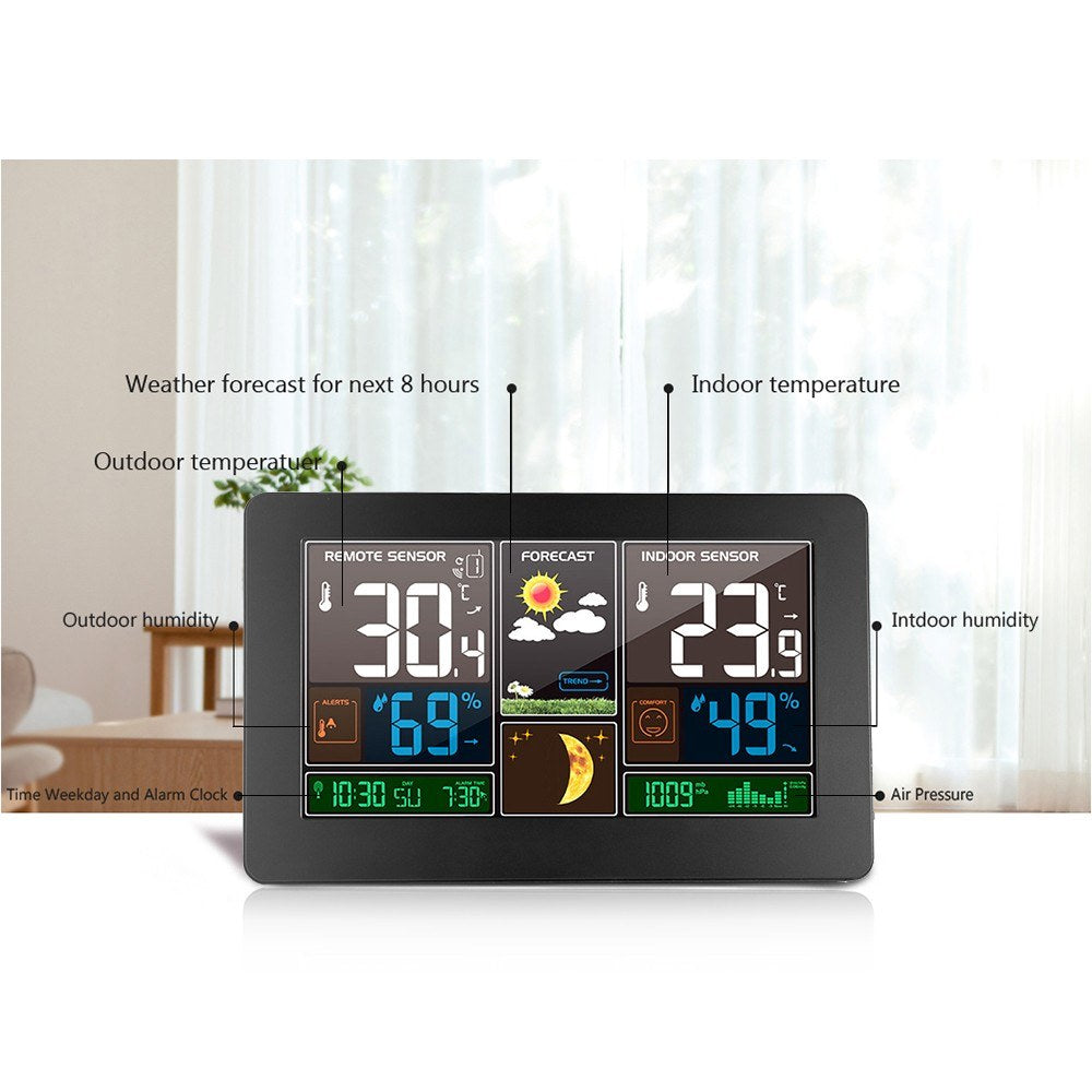 3-in-1 Wireless Weather Station: Indoor Outdoor Thermometer, Hygrometer & Barometer