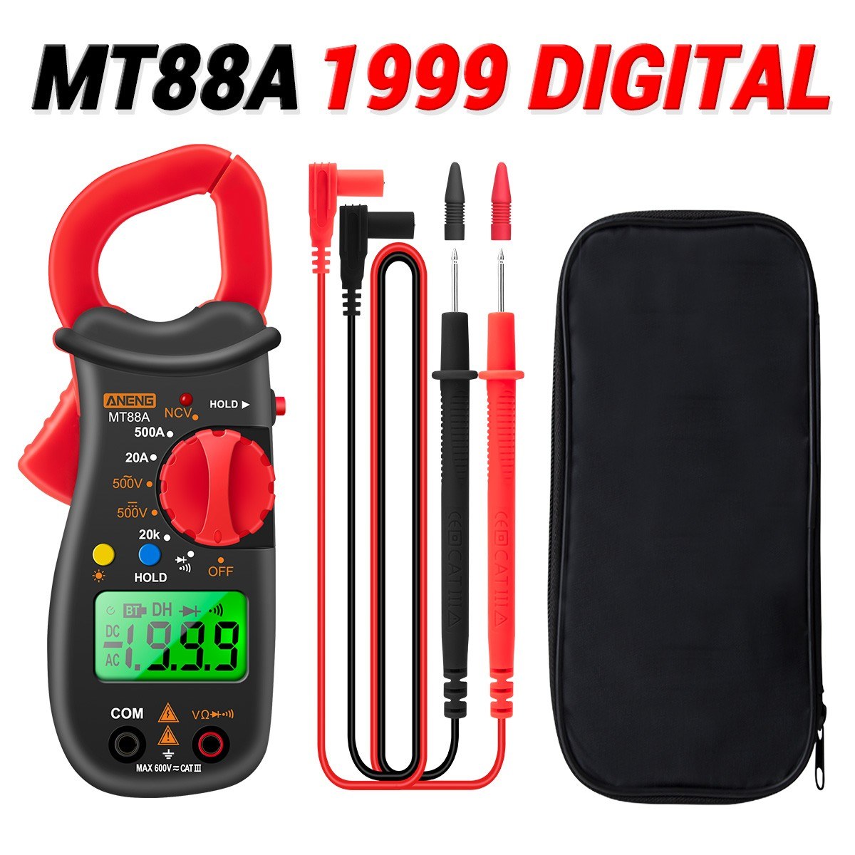 ANENG MT88A Digital Clamp Meter Multimeter LCD Universal Tester