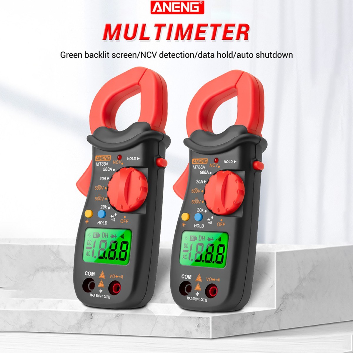 ANENG MT88A Digital Clamp Meter Multimeter LCD Universal Tester