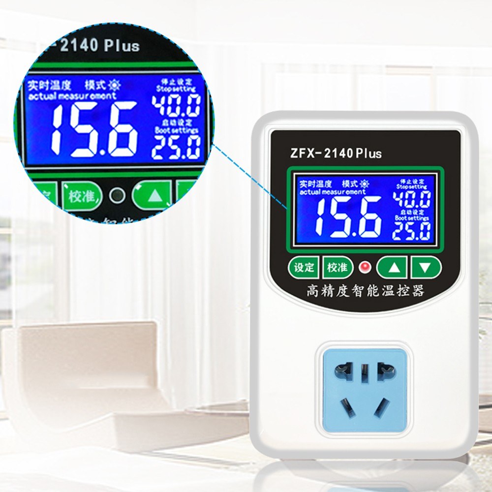 ZFX-W2140A High-Accuracy Digital Thermostat with NTC Sensor for Freezer, Fridge, and Hatching