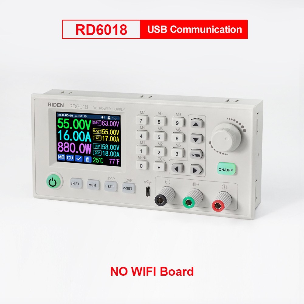RD6018 18A DC Power Module: CV/CC, Keypad & PC Control, WiFi/App Support, Firmware Updatable