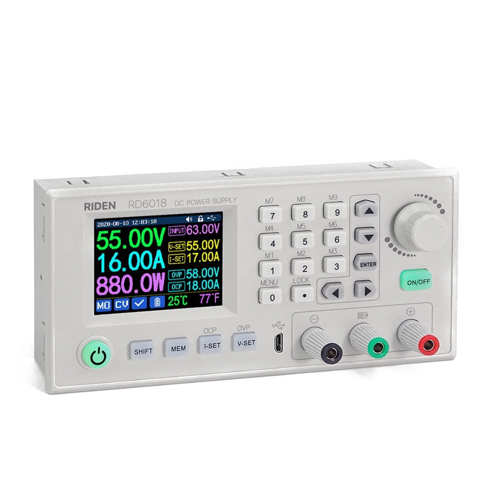 RD6018 18A DC Power Module: CV/CC, Keypad & PC Control, WiFi/App Support, Firmware Updatable