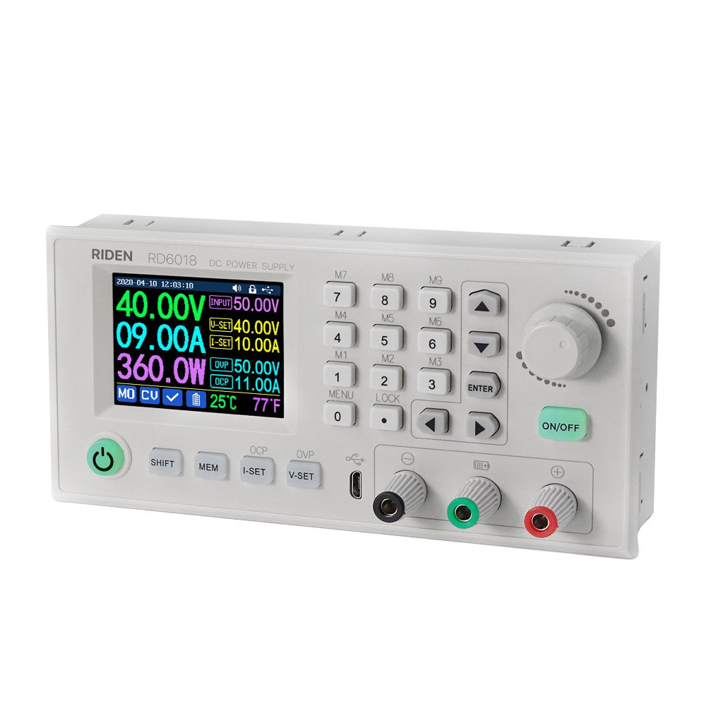 RD6018 18A DC Power Module: CV/CC, Keypad & PC Control, WiFi/App Support, Firmware Updatable