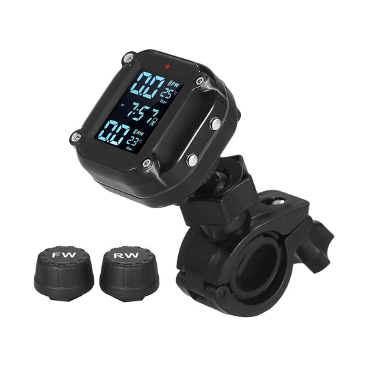 Wireless Waterproof Motorcycle TPMS with Magnetic Charging, 7 Alarm Modes, and 2 External Sensors