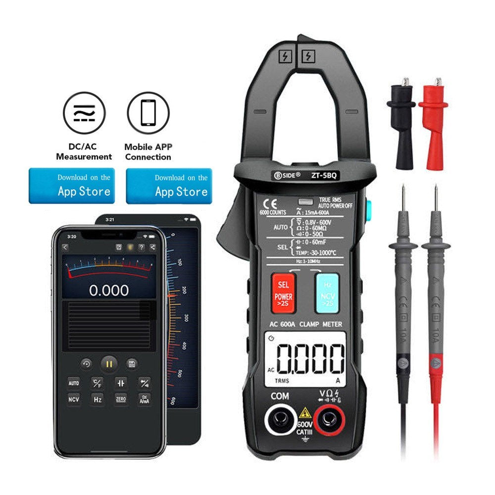 BSIDE ZT-5BQ 6000 Counts True RMS Digital Clamp Meter with BT and NCV Function