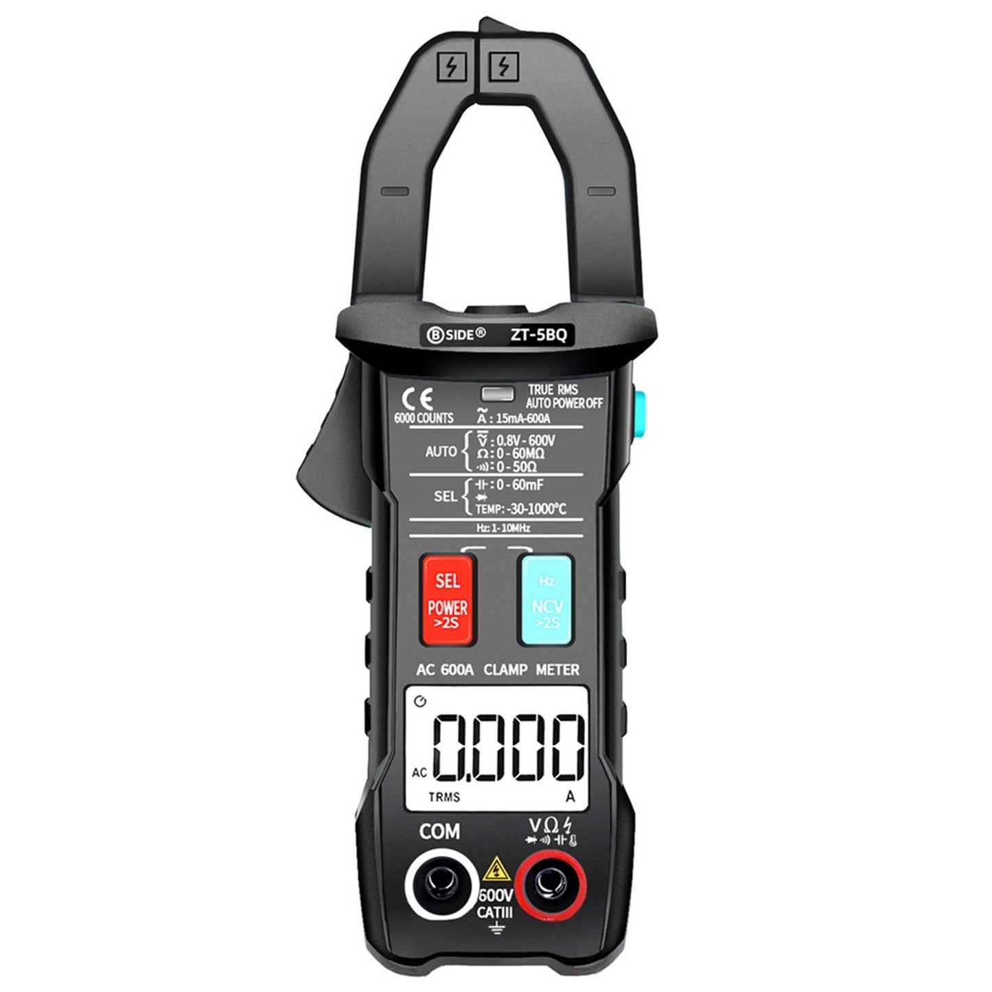 BSIDE ZT-5BQ 6000 Counts True RMS Digital Clamp Meter with BT and NCV Function