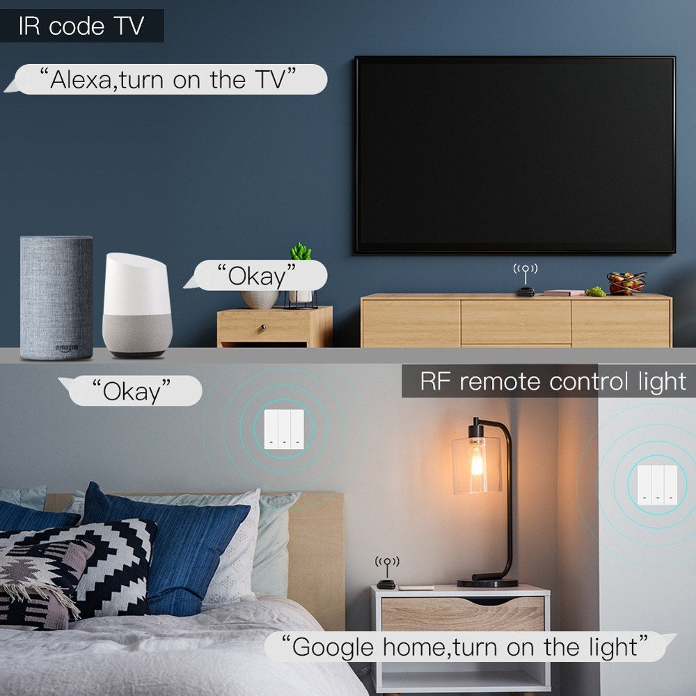 Universal WiFi IR RF Smart Remote Controller - Voice Control Compatible with Tuya & Alexa for Intelligent Home
