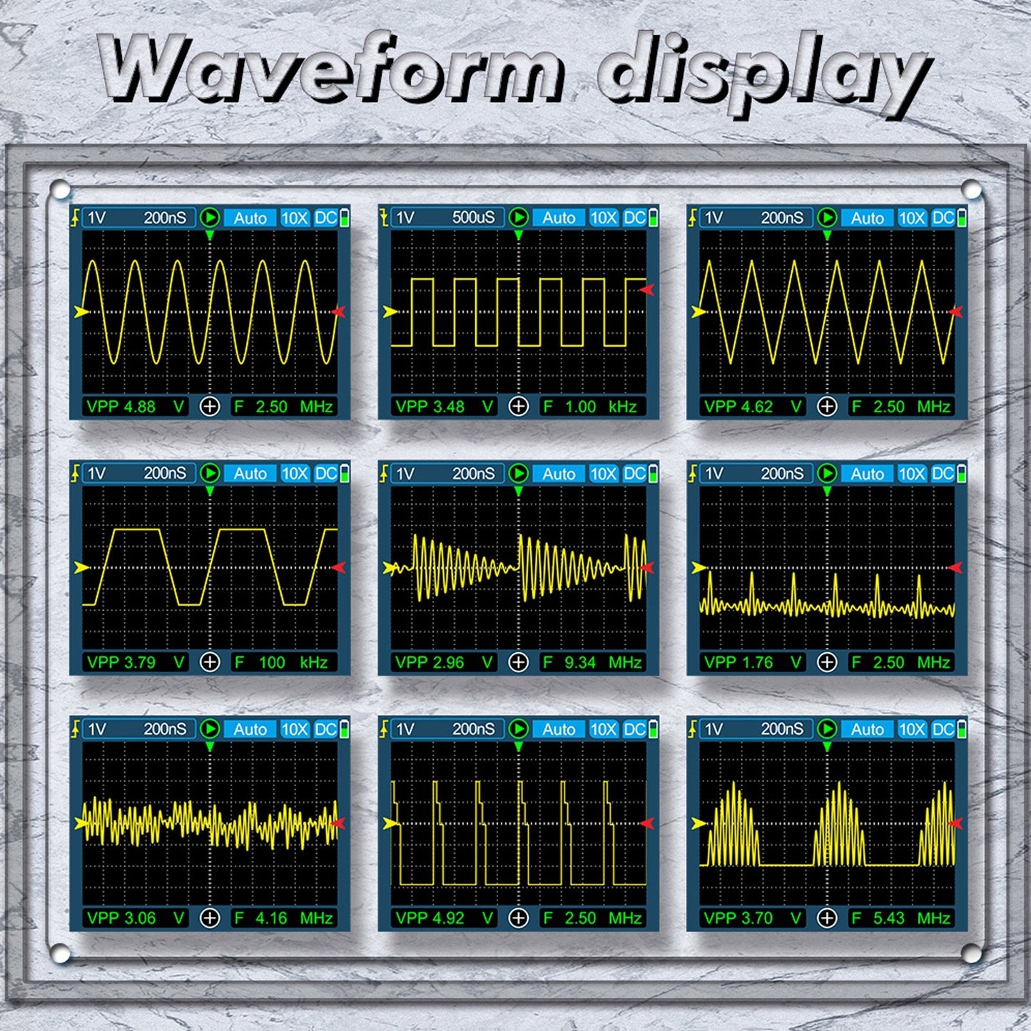 KKmoon DS0120M 120MHz 2.4 TFT Color Screen Digital Oscilloscope, 320x240 Resolution, 500MSa/s Sampling, Backlit Waveform Storage