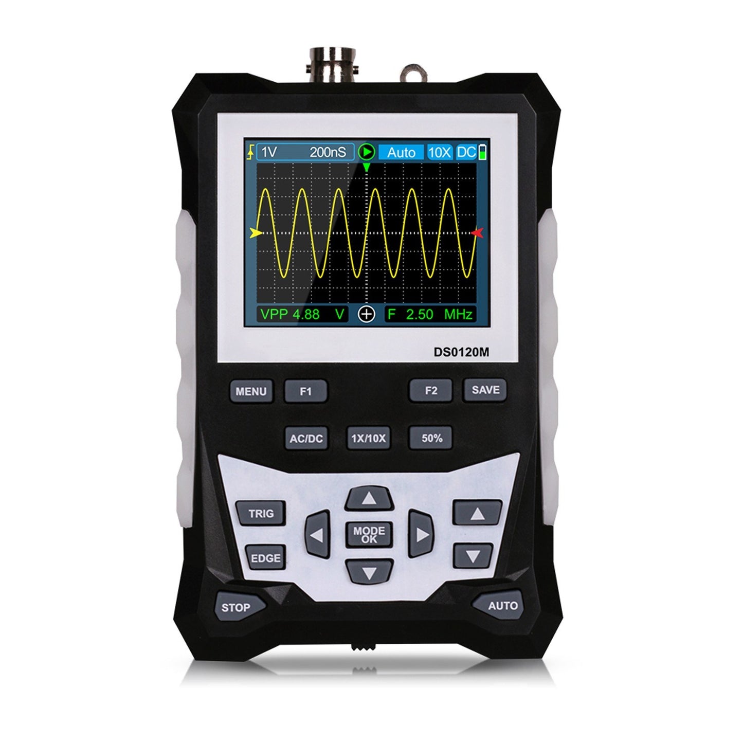 KKmoon DS0120M 120MHz 2.4 TFT Color Screen Digital Oscilloscope, 320x240 Resolution, 500MSa/s Sampling, Backlit Waveform Storage