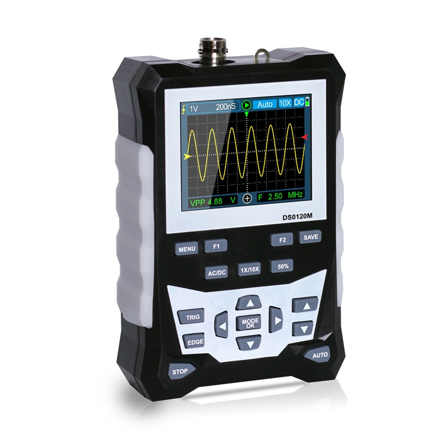 KKmoon DS0120M 120MHz 2.4 TFT Color Screen Digital Oscilloscope, 320x240 Resolution, 500MSa/s Sampling, Backlit Waveform Storage