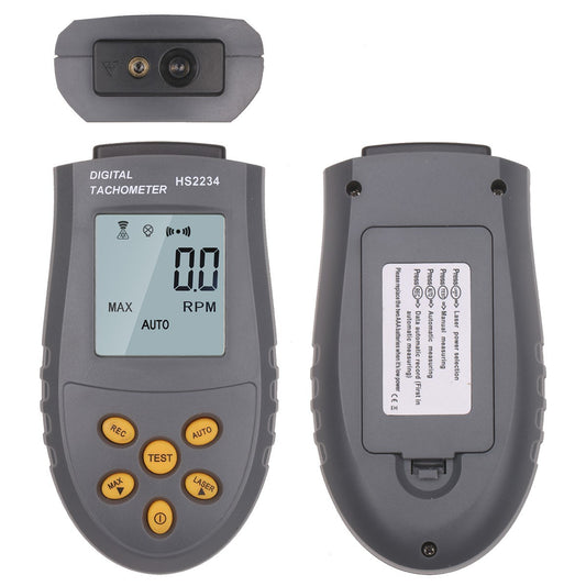 High-Precision Portable Laser Digital Tachometer with LCD Backlight Display and Automatic/Manual Speed Measurement