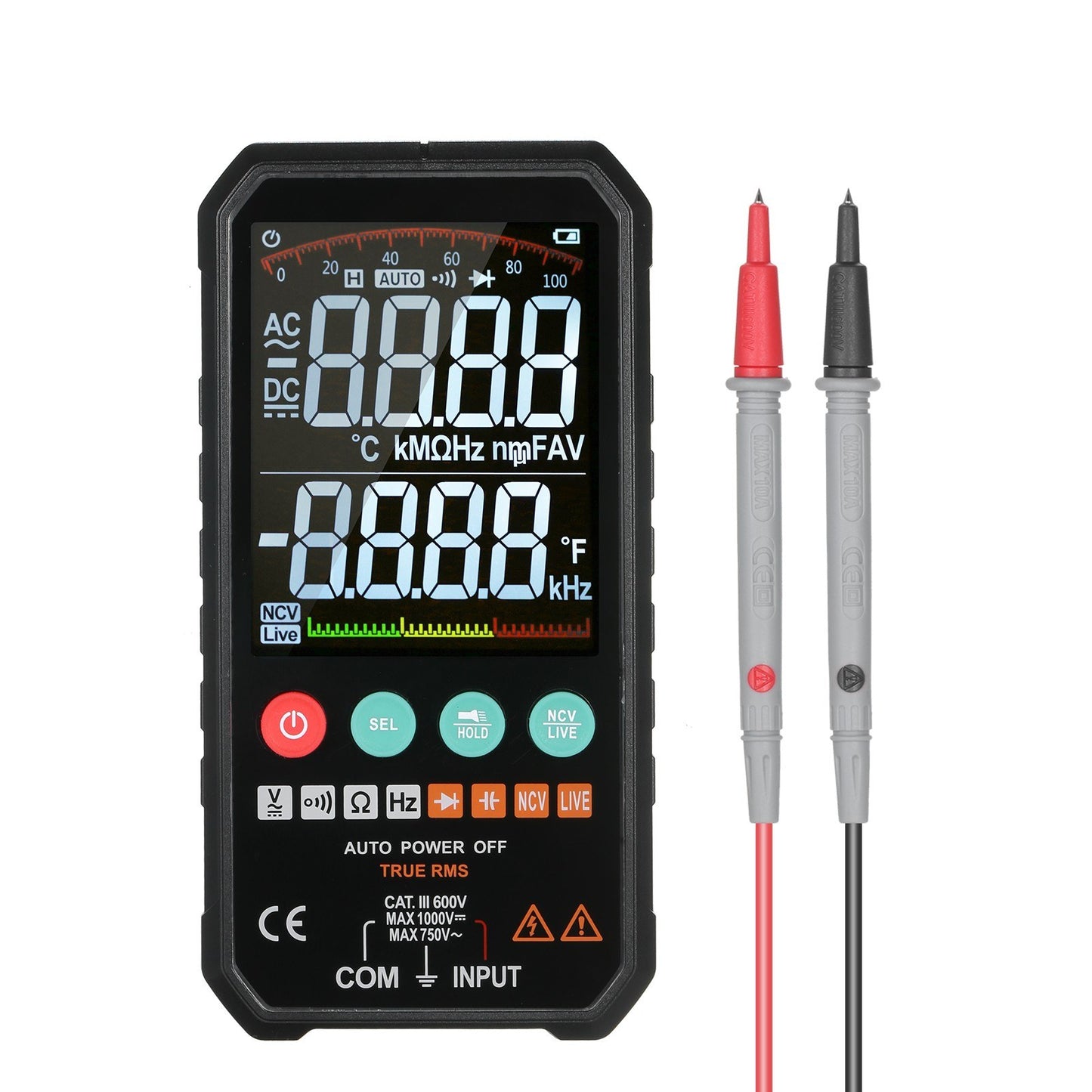 Palm-Size 3.3 LCD Digital Multimeter, 6000 Counts True RMS Universal Meter, Super Slim Design
